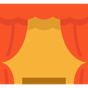 cinema, buildings, Theater, Curtains, theatre, entertainment, stage Tomato icon