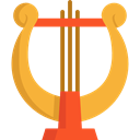 music, Harp, musical instrument, classical, Orchestra, String Instrument, Music And Multimedia Goldenrod icon