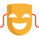 Comedy, Masks, theatre, tragedy, carnival, entertainment, fashion, party, Mask, Theater, Drama Goldenrod icon