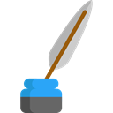 writer, education, writing, Ink, quill Black icon