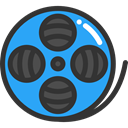 cinema, film, movie, interface, technology, entertainment, film reel, video player, filming DarkSlateGray icon
