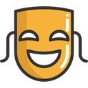 party, Mask, Theater, Drama, Comedy, entertainment, fashion, Masks, theatre, tragedy, carnival Goldenrod icon