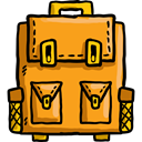 travel, Backpack, luggage, baggage, Bags Orange icon
