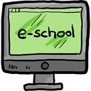 Computer, monitor, screen, school, education, learning LightGreen icon