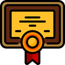 contract, education, degree, Certificate, diploma, patent Goldenrod icon