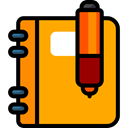 Notebook, Business, Agenda, education, bookmark, Address book Orange icon