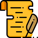interface, education, writing, scroll, reading, Papyrus Goldenrod icon