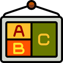 school, Abc, education, learning, poster Olive icon