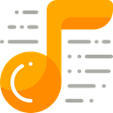 music, Quaver, Music And Multimedia, interface, music player, song, musical note Orange icon