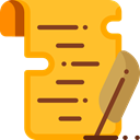 interface, education, writing, scroll, reading, Papyrus Goldenrod icon