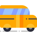 transportation, transport, vehicle, school bus, Automobile, Public transport Orange icon