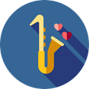 musical instrument, sax, Wind Instrument, Music And Multimedia, music, jazz, saxophone SteelBlue icon