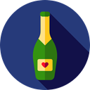 champagne, Celebration, Alcoholic Drink, Food And Restaurant, party, Alcohol, food, Bottle MidnightBlue icon
