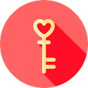 Key, love, romantic, Tools And Utensils, Heart Shaped, Love And Romance Tomato icon