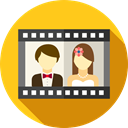 film, Heart, love, romantic, memories, Wedding Video, Love And Romance Gold icon