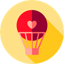 Balloon, transportation, travel, transport, flight, hot air balloon Khaki icon