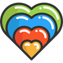 Heart, interface, Like, shapes, Peace, lover, loving, Love And Romance DarkSlateGray icon