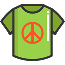 interface, Peace, fashion, signs, map pointer, hippie, pin, Shirt, placeholder, Map Location, Map Point YellowGreen icon
