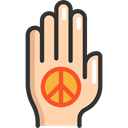 hippie, Peace, Gestures, Pacifism, Hands And Gestures, palm NavajoWhite icon