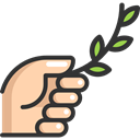 Hand, branch, olive, nature, Peace, Gesture Black icon