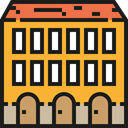 hotel, travel, buildings, Hostel, Holidays, vacations, Architecture And City Goldenrod icon