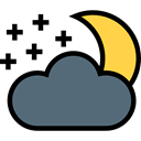 miscellaneous, night, Cloud, weather, Cloudy, sky, meteorology, Atmospheric, Cloudy Night DimGray icon