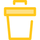 Ecology And Environment, Can, ui, recycling, Multimedia Option, delete, Trash, Bin, Garbage Gold icon