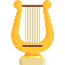 music, Harp, musical instrument, classical, Orchestra, String Instrument, Music And Multimedia Black icon