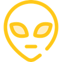 people, user, Ufo, Avatar, Alien, space, galaxy, extraterrestrial Gold icon