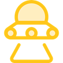 Ufo, spaceship, Science Fiction, transportation, Alien, transport, extraterrestrial Gold icon