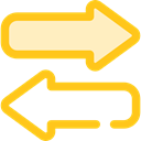 Arrows, right, Left, interface, Direction, transfer, bidirectional Gold icon