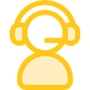 Telemarketer, support, Microphone, Avatar, customer service, technology, people, user, Headphones, Call Gold icon