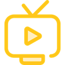 Tv, screen, television, antenna, old, technology, vintage, Communications Gold icon