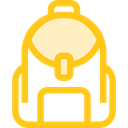 education, travel, Backpack, luggage, baggage, Bags Gold icon