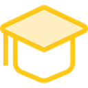 Cap, education, Graduate, mortarboard Gold icon