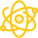 science, physics, Atomic, education, nuclear, Electron Gold icon
