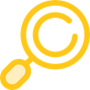 search, magnifying glass, zoom, miscellaneous, detective, Loupe, Tools And Utensils Gold icon