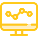 Laptop, monitor, screen, Business, Stats, Analytics, graphic, seo, Business And Finance, Seo And Web Gold icon