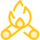 Burn, miscellaneous, hot, Flame, nature, Bonfire, Camping, campfire Gold icon