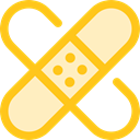 Plaster, band-aid, Wound, Sticking, medical, Sticking-plaster, Healthcare And Medical Gold icon