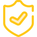 Antivirus, shield, defense, secure, security Gold icon