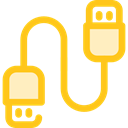 Usb, Cable, Connection, technology, port, electronics, Usb Cable Gold icon
