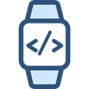 watch, Coding, technology, electronics, wristwatch, smartwatch Black icon