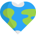 love, miscellaneous, hippie, Peace, loving, Earth Globe, Heart Shaped, Pacifism DodgerBlue icon
