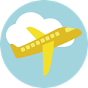 flight, Aeroplane, airplane, Airport, transportation, Plane, transport LightBlue icon