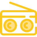 music, radio, technology, electronic, electronics, vintage Gold icon