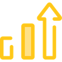 graphics, Arrow, Business, Stats, Diagram, statistics, growth, Benefits, Seo And Web Gold icon