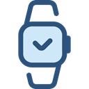 Coding, technology, electronics, wristwatch, smartwatch, watch Black icon