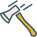 miscellaneous, tool, weapon, firefighter, Axe, hatchet, weapons, Firefighting, Construction And Tools Black icon