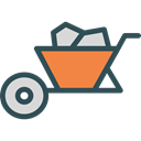Cart, trolley, Construction, Wheelbarrow, gardening, Tools And Utensils, Construction And Tools, Farming And Gardening Black icon